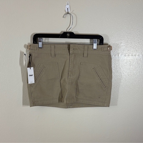 TNA Dresses & Skirts - TNA Olive Khaki Mini Skirt with Front Patch Pockets